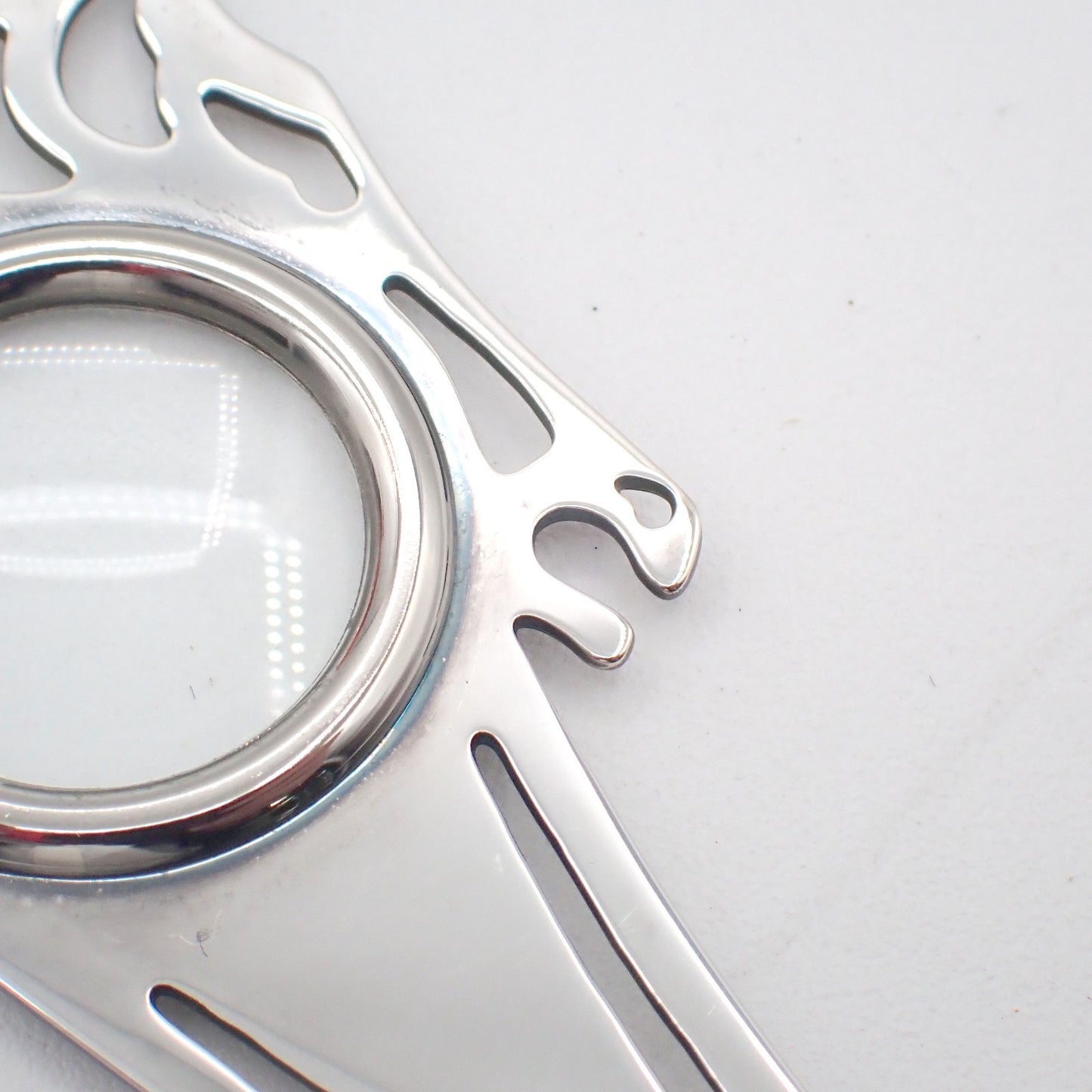 HERMES Horse Head Cheval Bookmark Magnifying Glass Silver Metal 60RL938