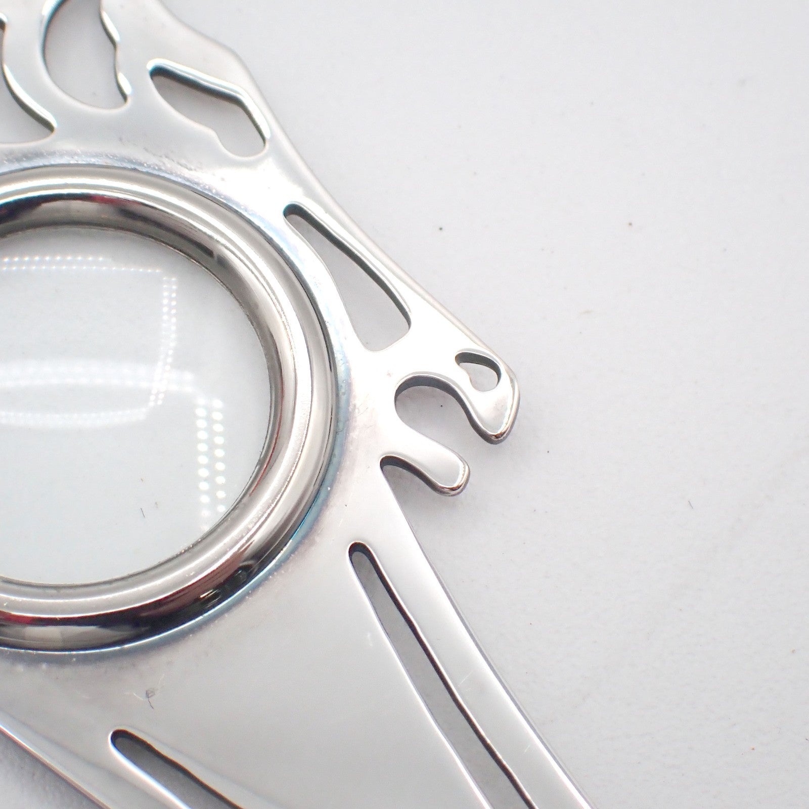 HERMES Horse Head Cheval Bookmark Magnifying Glass Silver Metal 60RL938