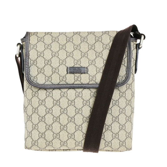 GUCCI Logo GG Pattern Crossbody Shoulder Bag PVC Leather Brown Italy 68EC870