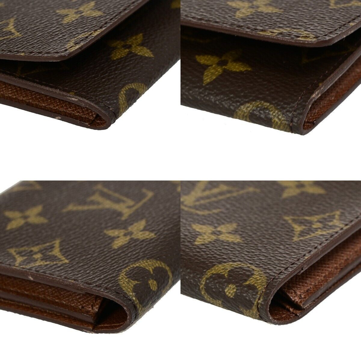 LOUIS VUITTON LV Logo Card Holder Case Monogram Leather Brown M62920 62RK259