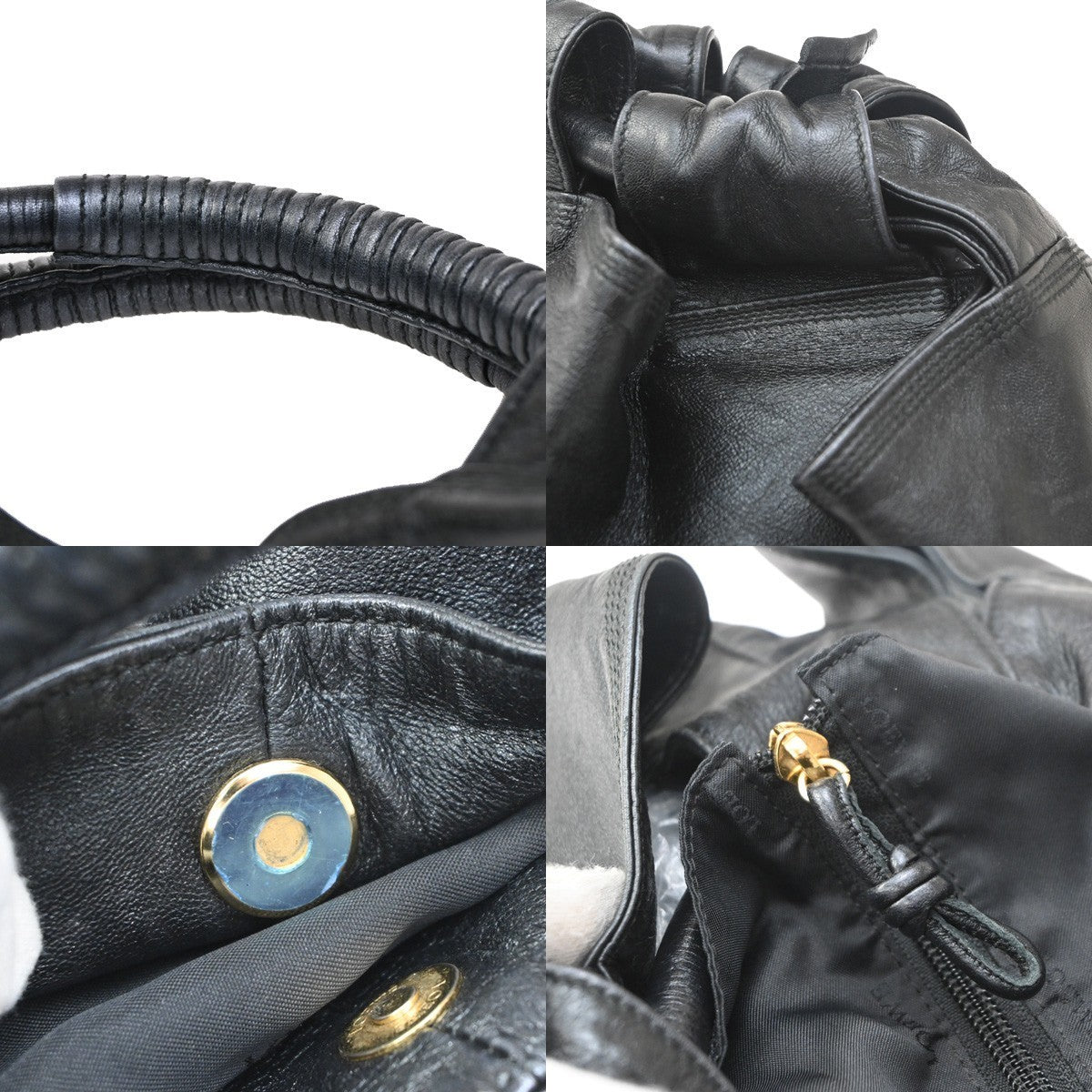 LOEWE Logo Anagram Nappa Aire Hand Bag Leather Black SHW Spain 88EG241