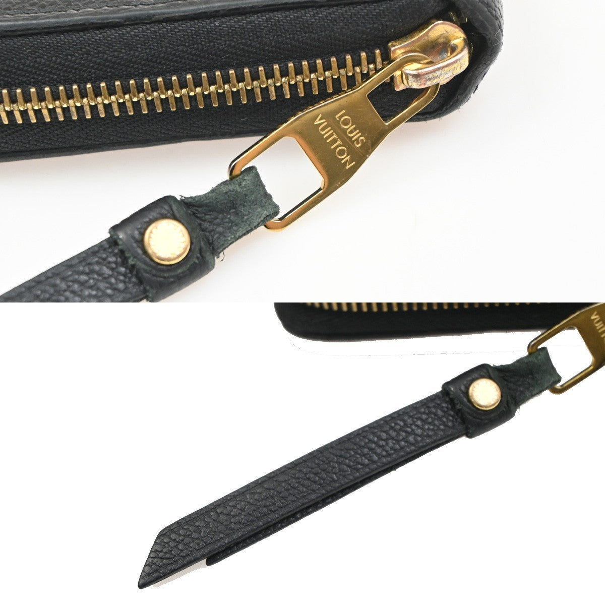 LOUIS VUITTON Zippy Long Wallet Monogram Empreinte Leather Black M61864 80KD173