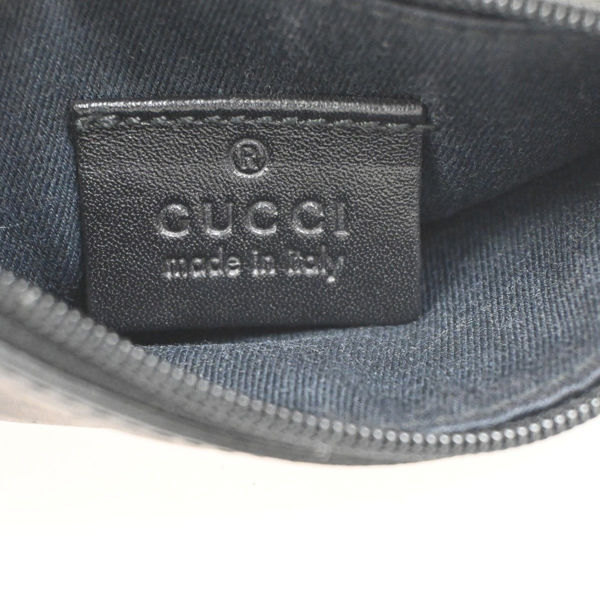 GUCCI Logo GG Pattern Shoulder Bag Accessory Pouch Canvas Leather BK 02CA780