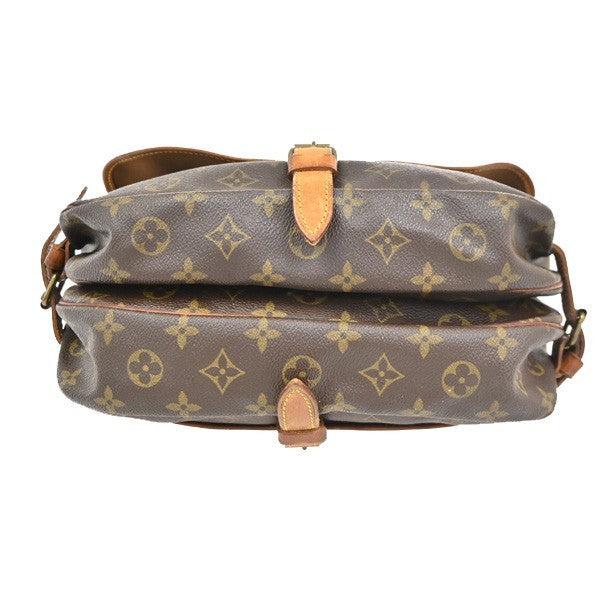 LOUIS VUITTON Logo Saumur 30 Shoulder Bag Monogram Leather Brown M42256 39PA062