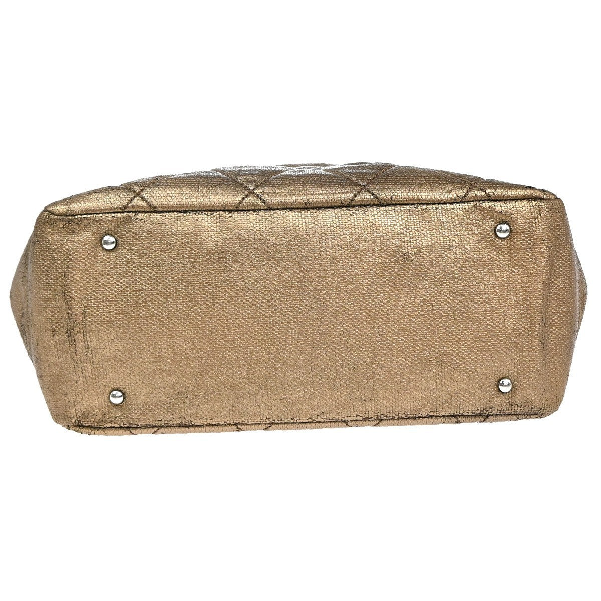 CHANEL CC Paris Biarritz Shoulder Bag Coating Canvas Leather Bronze 603RF988