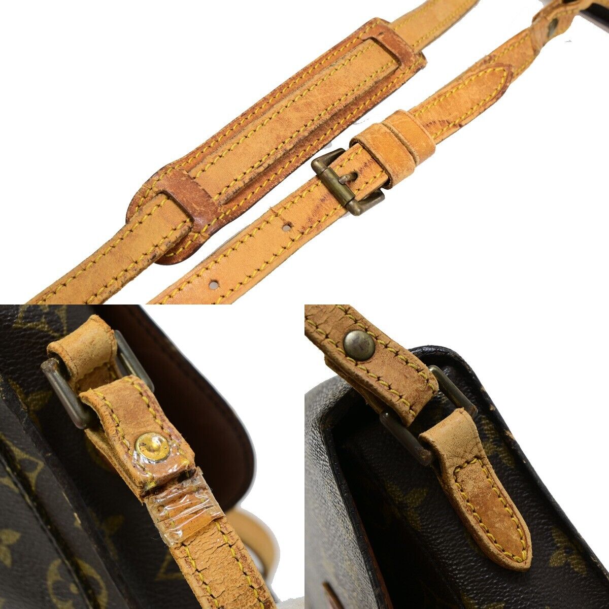 LOUIS VUITTON Saint Cloud MM Shoulder Bag Monogram Leather Brown M51243 68EB653