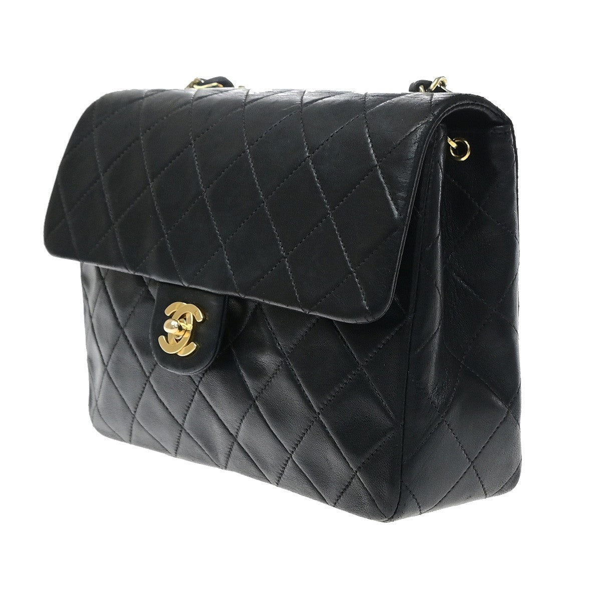 CHANEL CC Mini Matelasse Chain Shoulder Bag Leather Black GHW Vintage 830RP190