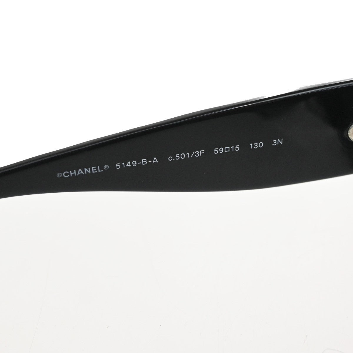CHANEL CC Logo Sunglasses Eye Wear Rhinestone Plastic Black 5149-B-A  63RL484