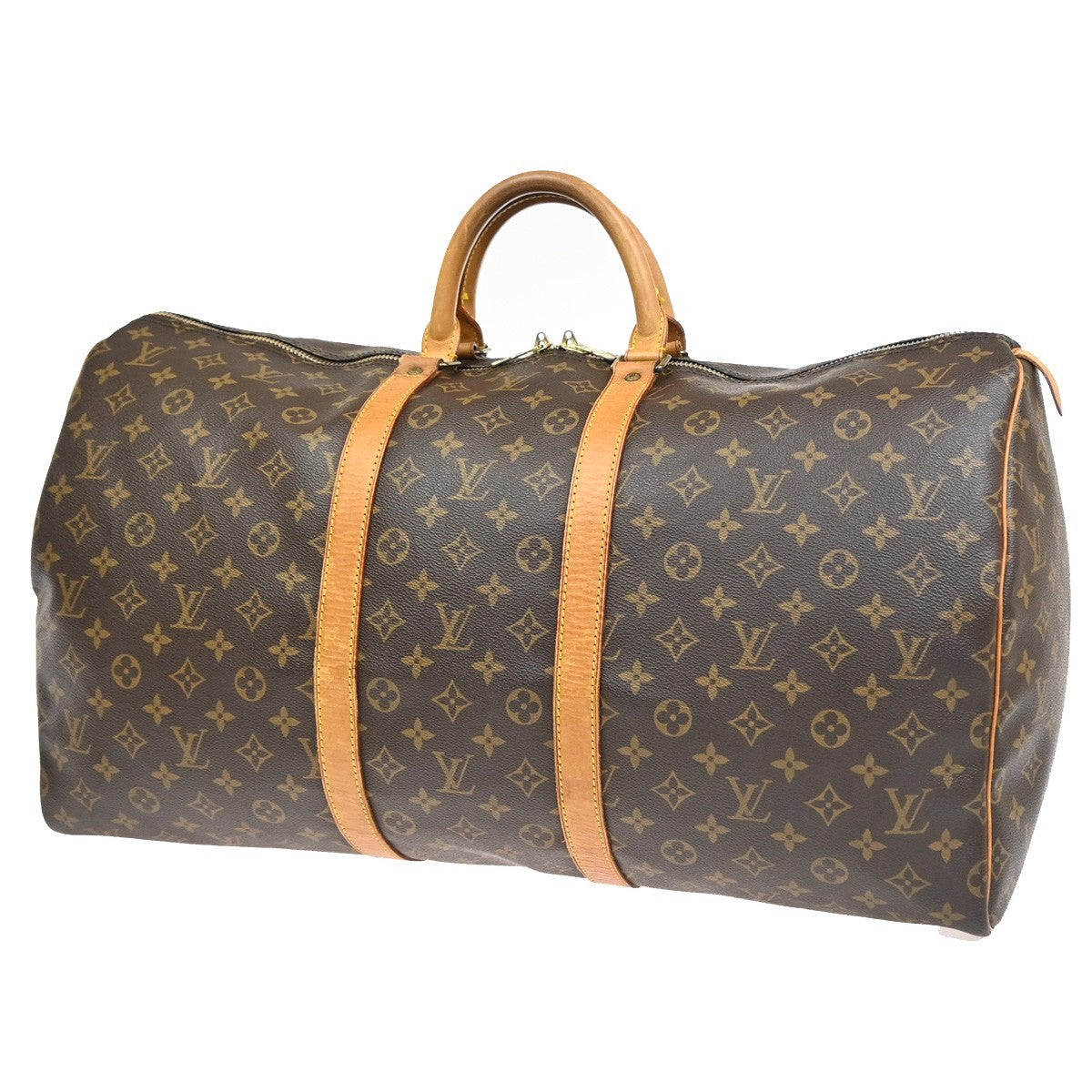 LOUIS VUITTON Keepall 55 Travel Hand Bag Monogram Leather Brown M41424 77YJ053