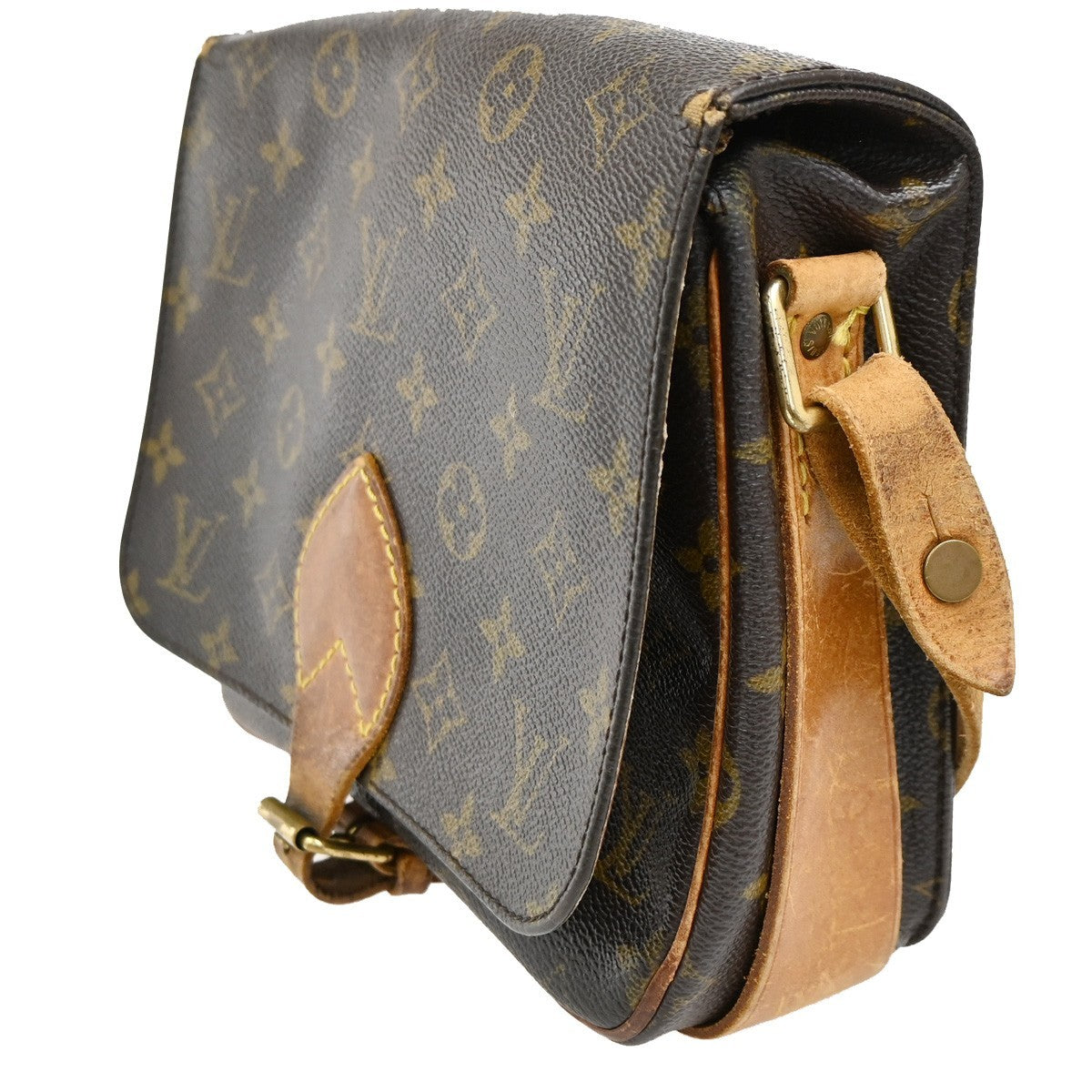 LOUIS VUITTON Cartouchiere MM Shoulder Bag Monogram Leather Brown M51253 69KB815