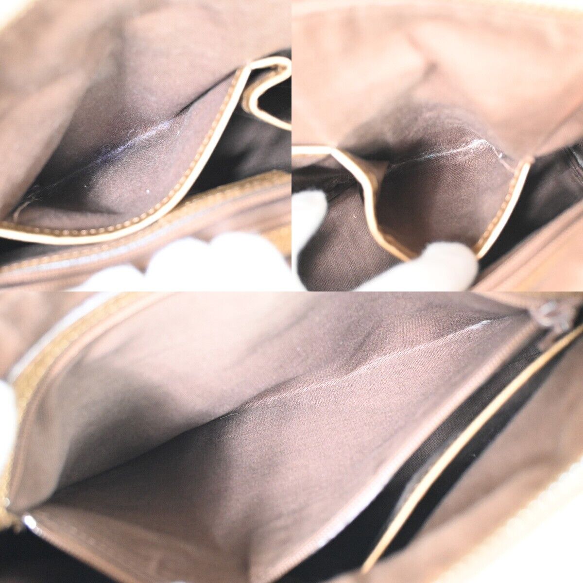 BURBERRY Logo Nova Check Shoulder Bag Canvas Leather Beige Gold Silver 60HB657
