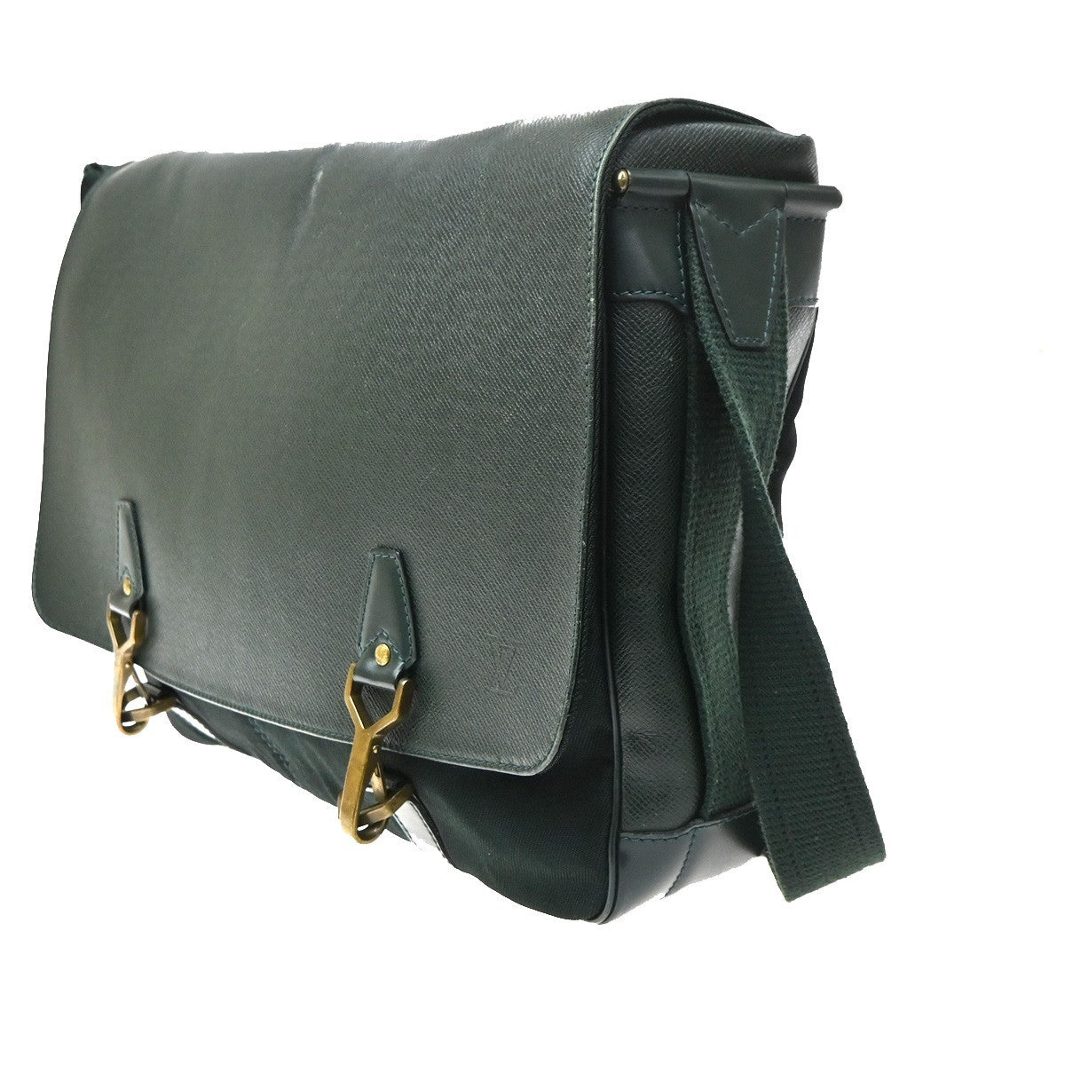 LOUIS VUITTON LV Dersou Shoulder Bag Taiga Leather Green France M30164 37KD101