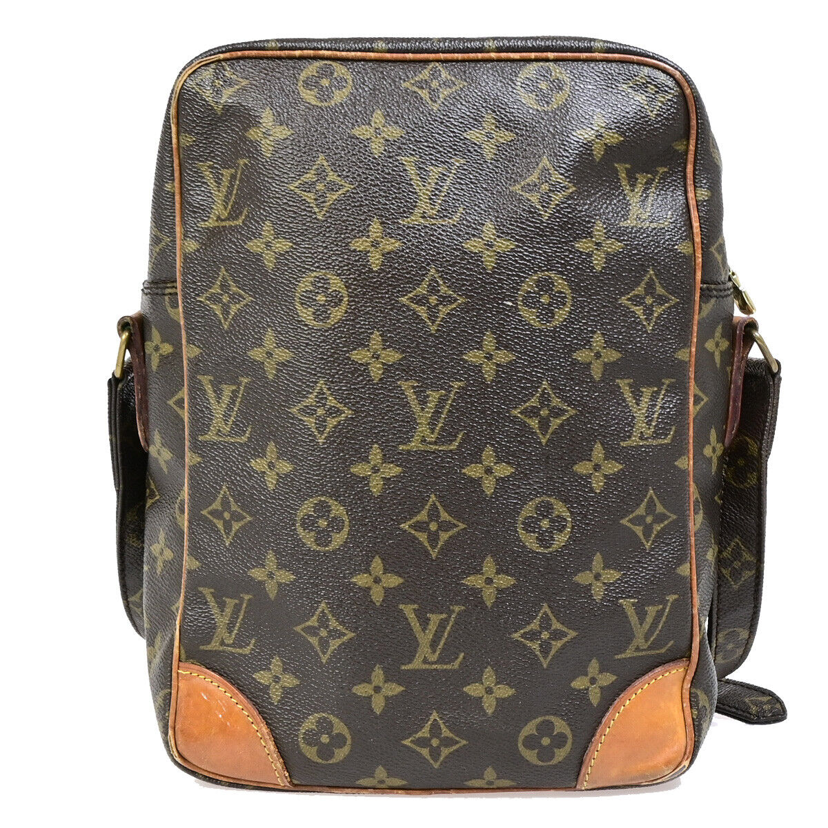 LOUIS VUITTON Logo Danube MM Shoulder Bag Monogram Leather Brown M45264 30SJ335