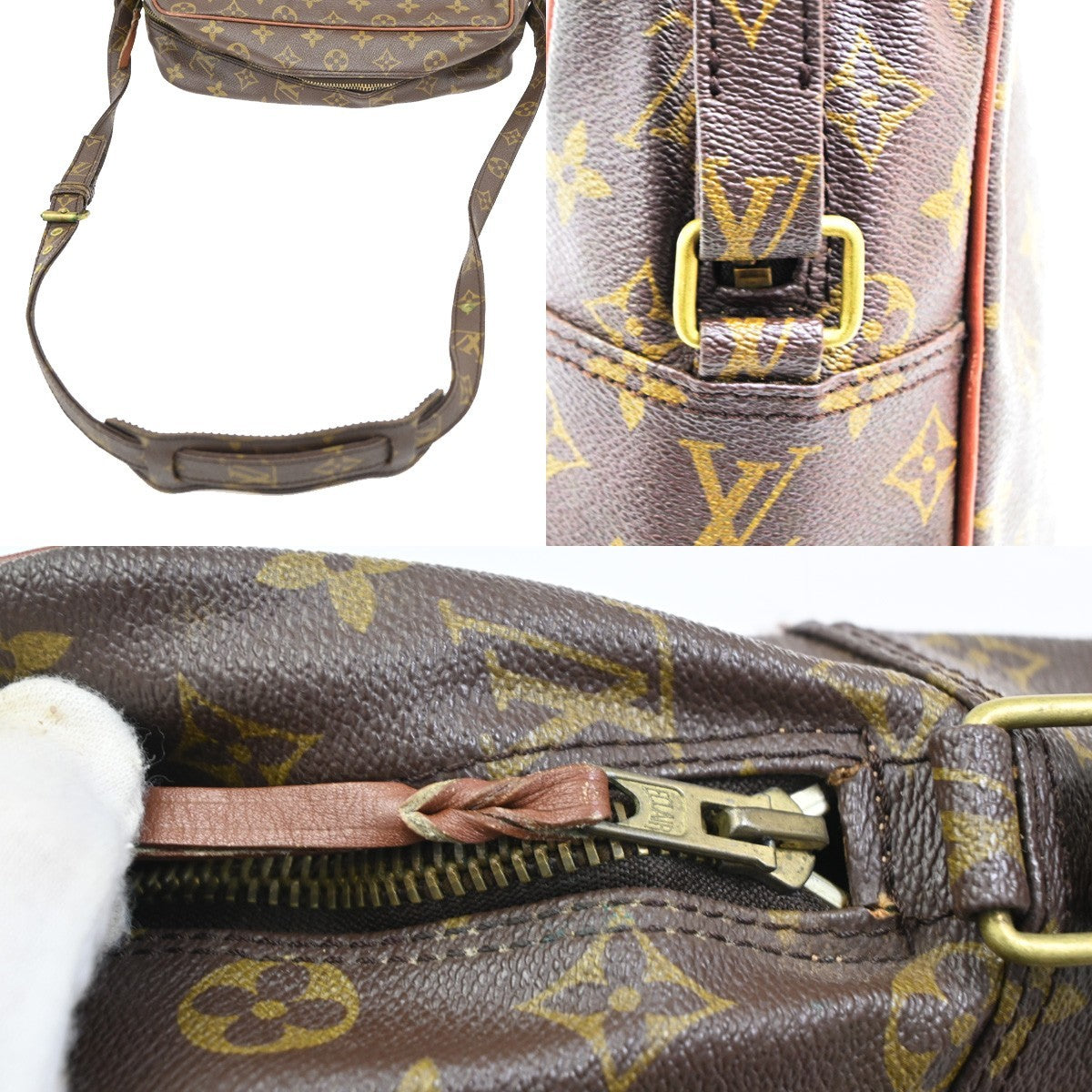 LOUIS VUITTON Marceau Shoulder Bag Monogram Leather Brown France M40264 05TA093