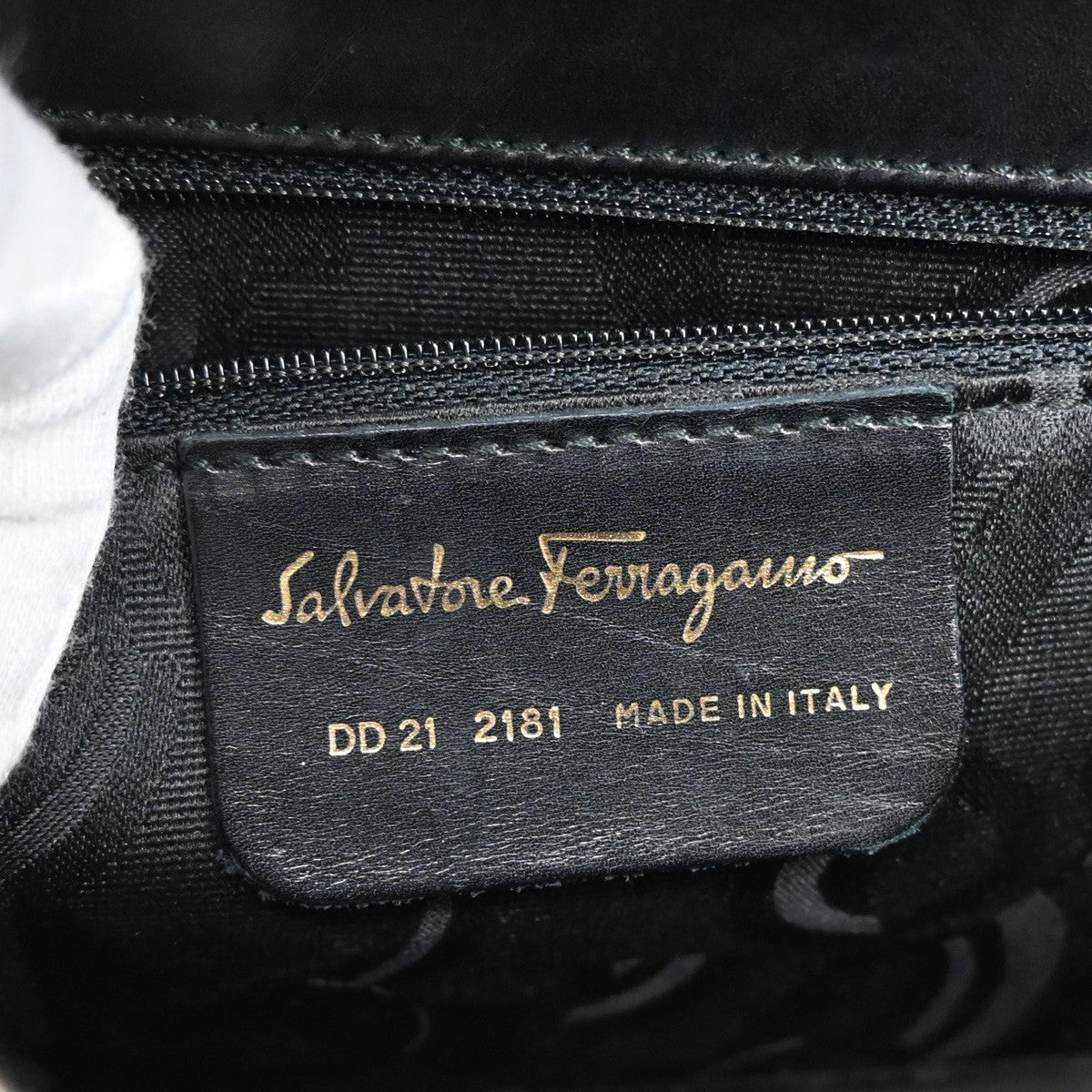 SALVATORE FERRAGAMO Gancini 2Way Shoulder Hand Bag Leather Black GHW 76RL108