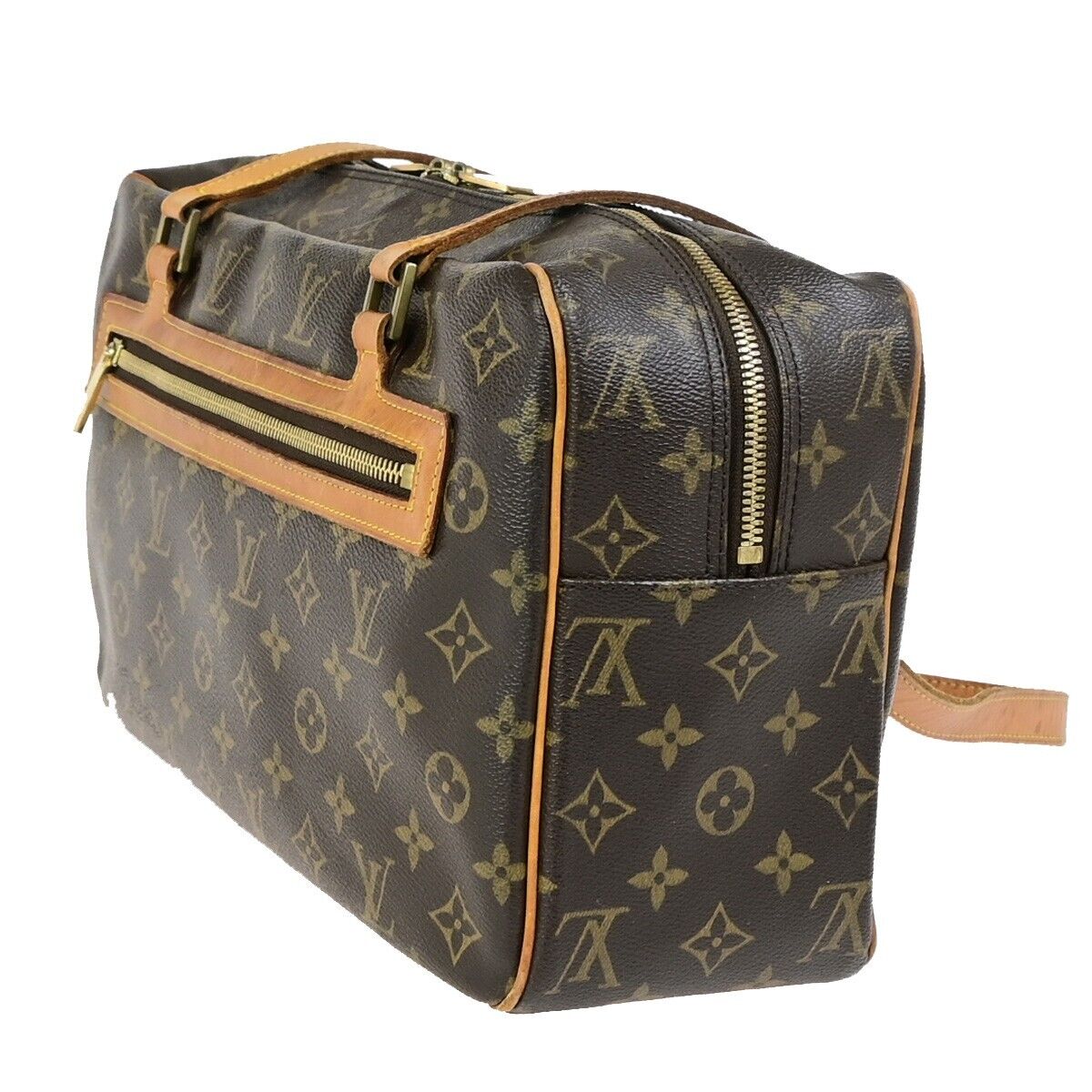 LOUIS VUITTON LV Logo Cite GM Shoulder Bag Monogram Leather Brown M51181 83ED039