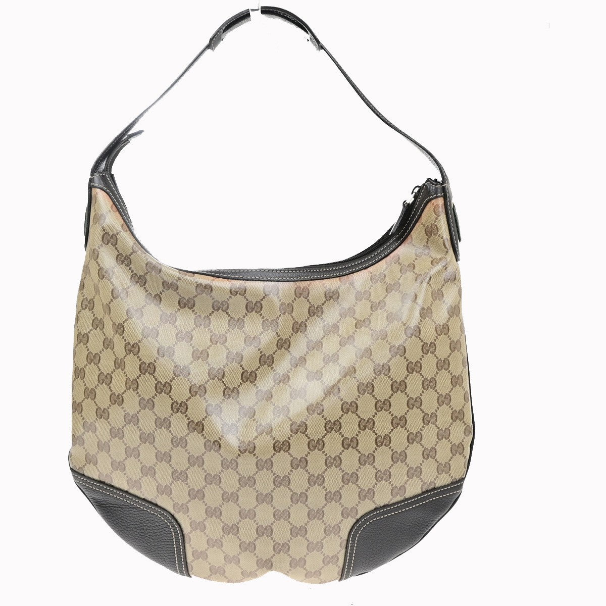 GUCCI Logo GG Crystal Sherry Shoulder Bag PVC Leather Brown GHW Italy 87MA714