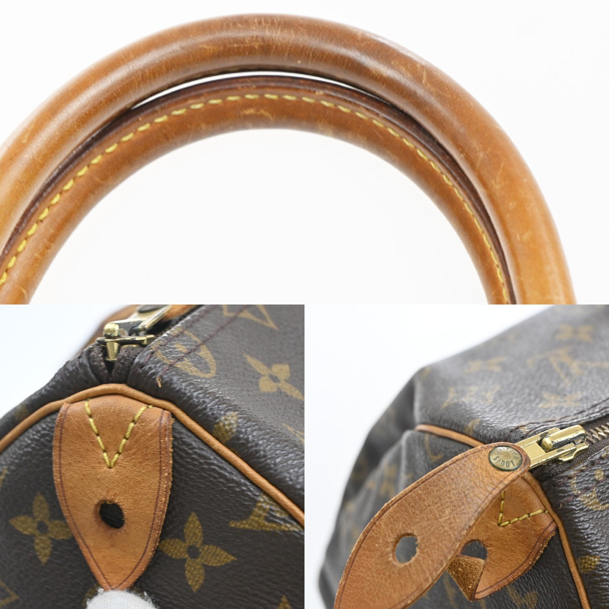 LOUIS VUITTON Speedy 35 Travel Hand Bag Monogram Leather Brown M41524 93SA112