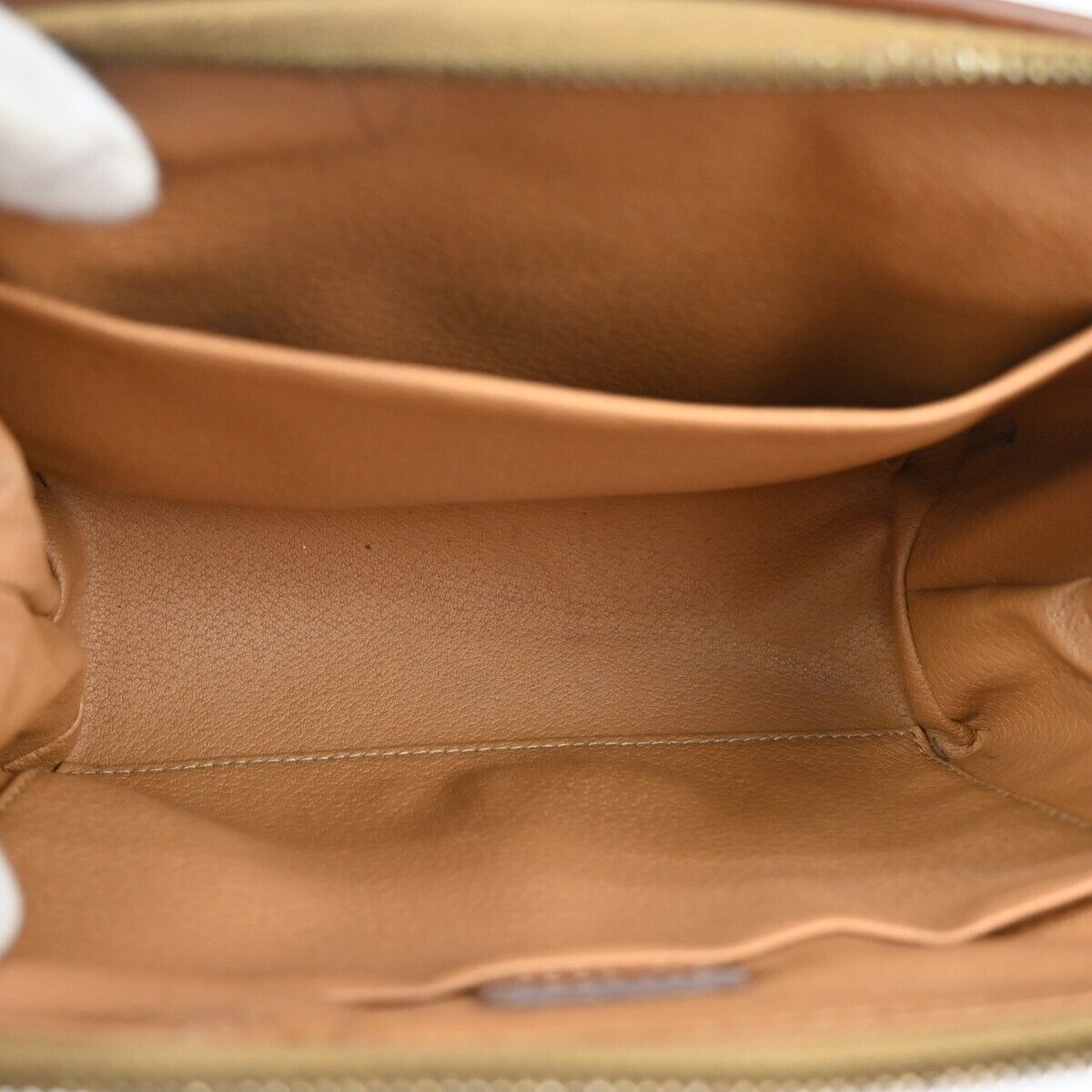 CELINE Logo Macadam Pattern Clutch Hand Bag PVC Leather Brown Italy 02ED480
