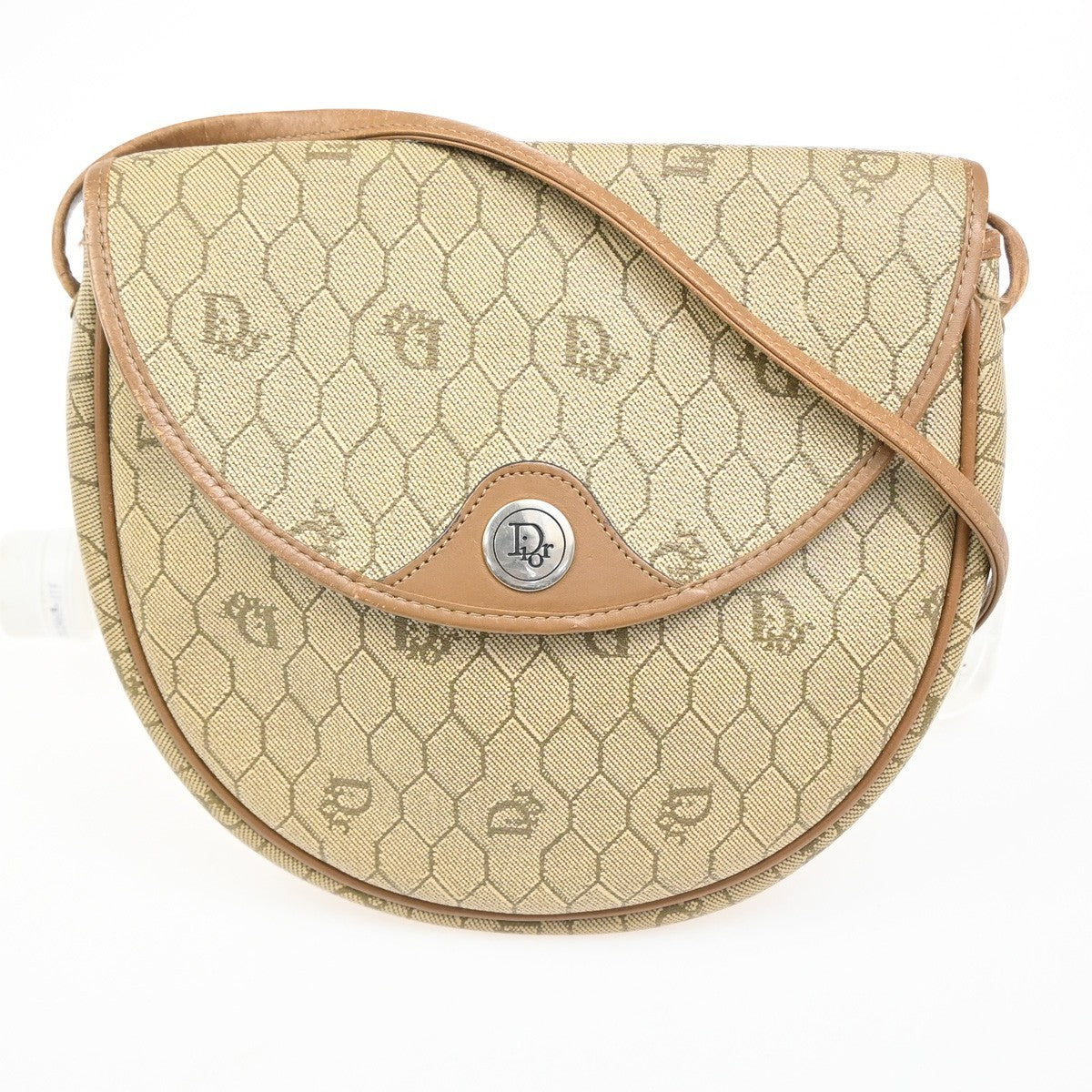 CHRISTAIAN DIOR Honeycomb Shoulder Bag PVC Leather BE GHW France 30MA278