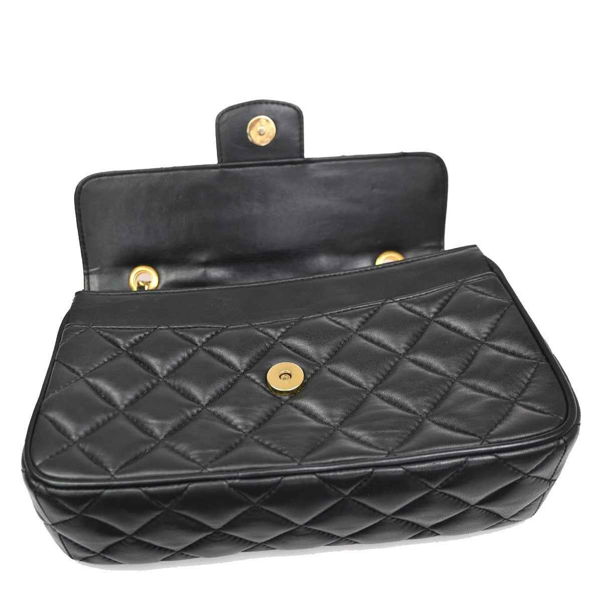 GIVENCHY Logo Chain Shoulder Hand Bag Leather Black GHW 67CA565