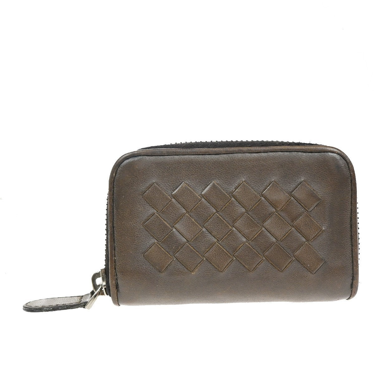 BOTTEGA VENETA Intrecciato Coin Case Round Zipper Wallet Leather Brown  02TA173