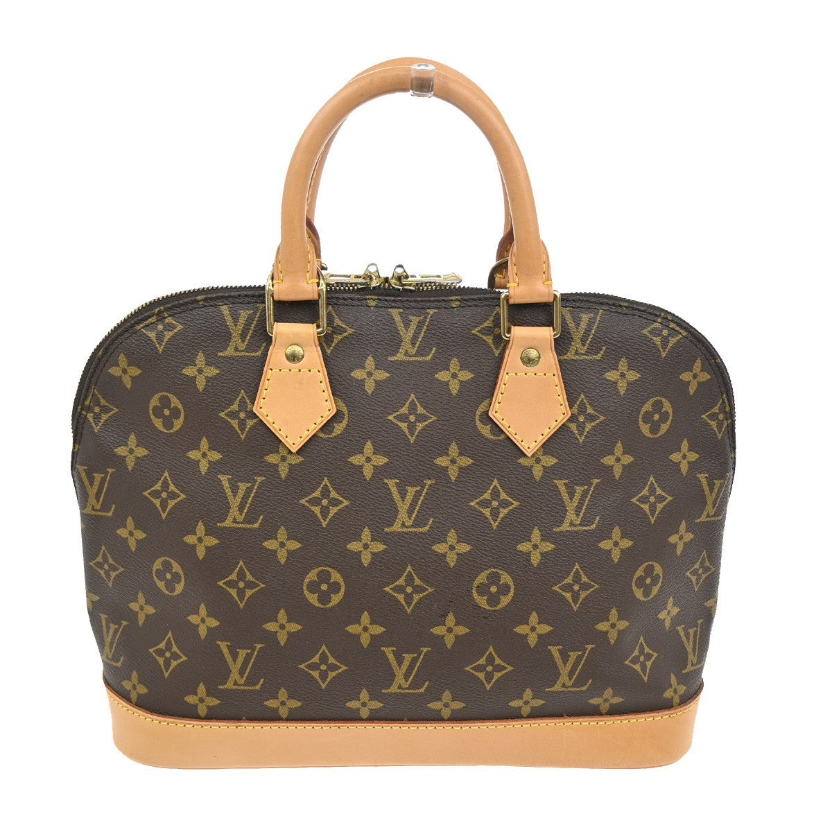 LOUIS VUITTON LV Logo Alma Hand Bag Monogram Leather Brown France M51130 11TA326