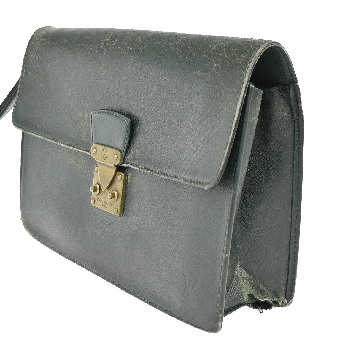 LOUIS VUITTON Pochette Kourad Clutch Hand Bag Taiga Leather GN M30194 07KC314