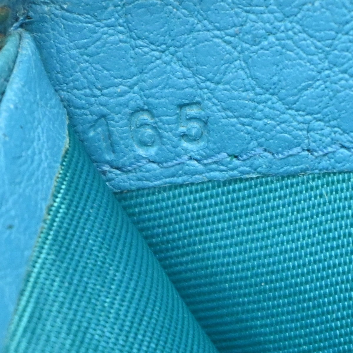 PRADA Logo Long Zipper Around Wallet Vitello Grain Leather Blue Italy 30KB104