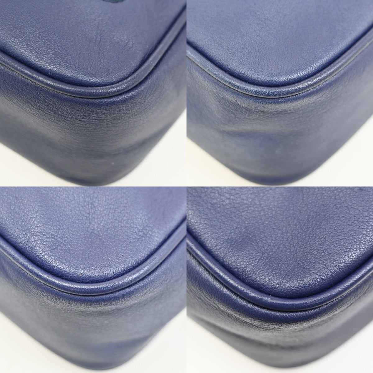 MARC JACOBS Logo The Flash Crossbody Mini Shoulder Bag Leather Blue GHW 61YH854