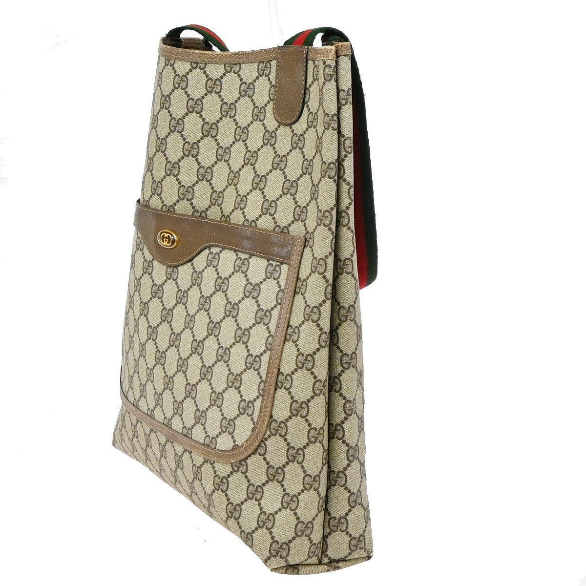 GUCCI Logo GG Pattern Sherry Web Shoulder Tote Bag PVC Leather BN Italy 63KD182
