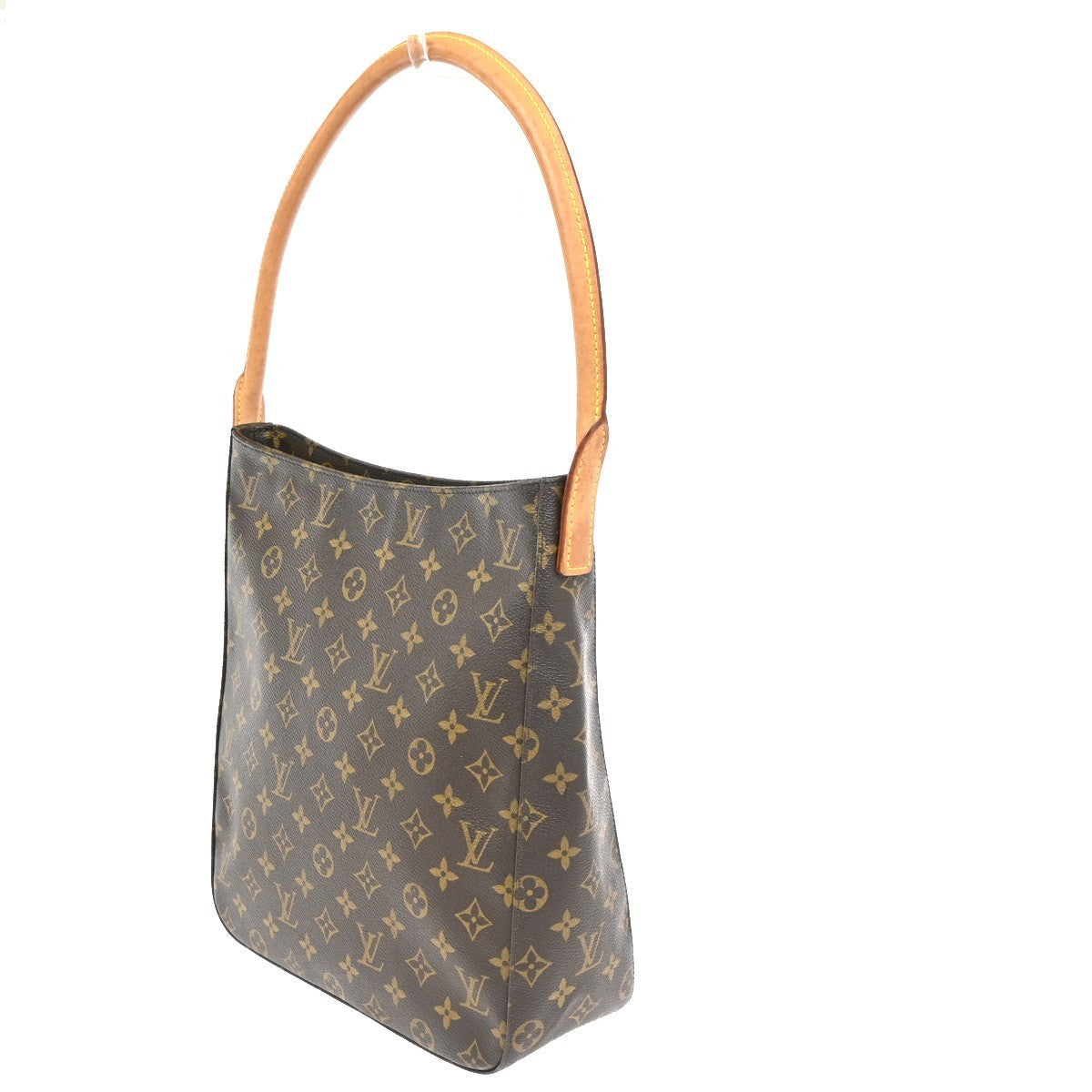 LOUIS VUITTON Logo Looping GM Shoulder Bag Monogram Leather Brown M51145 95RL732