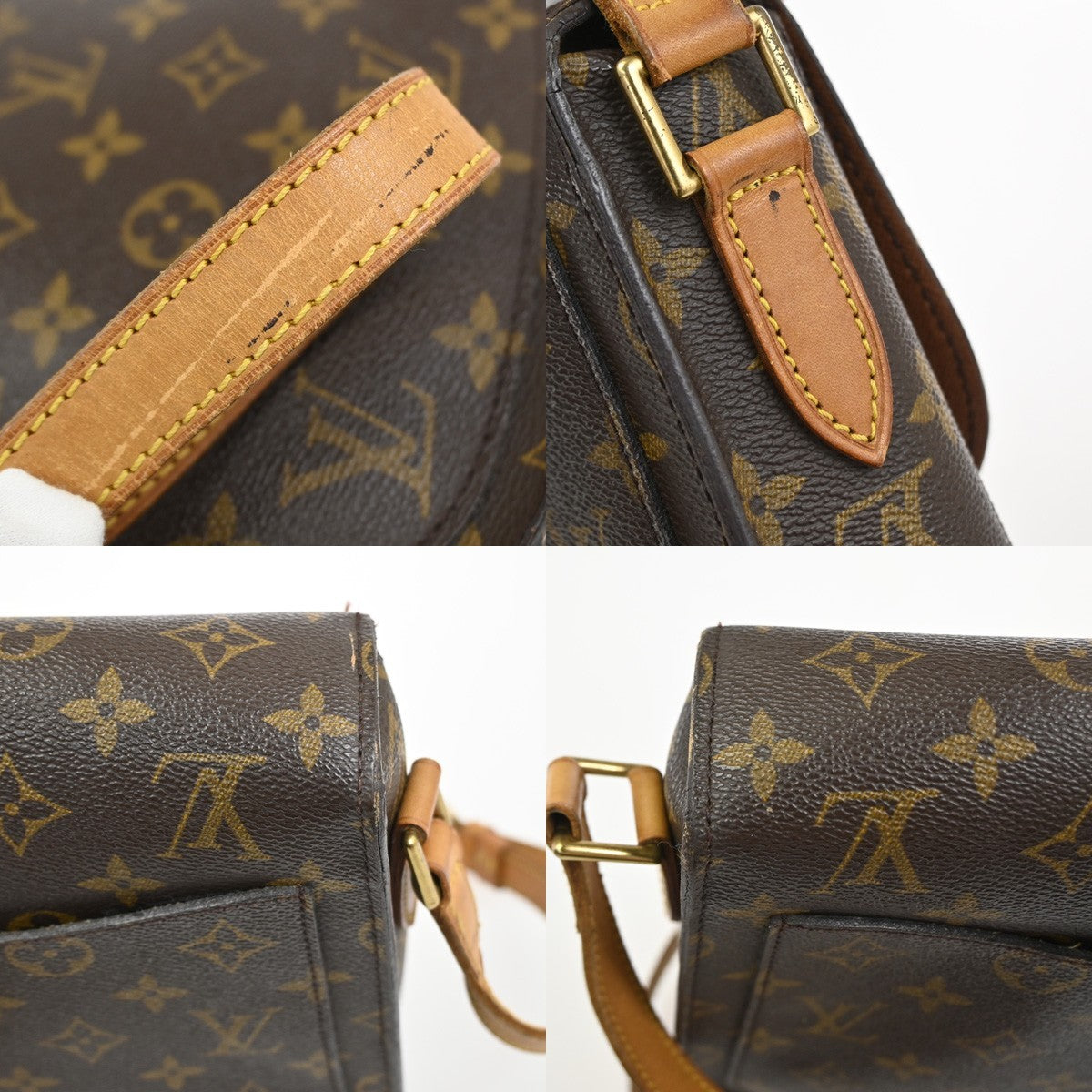 LOUIS VUITTON Saint Cloud GM Shoulder Bag Monogram Leather Brown M51242 34YJ084