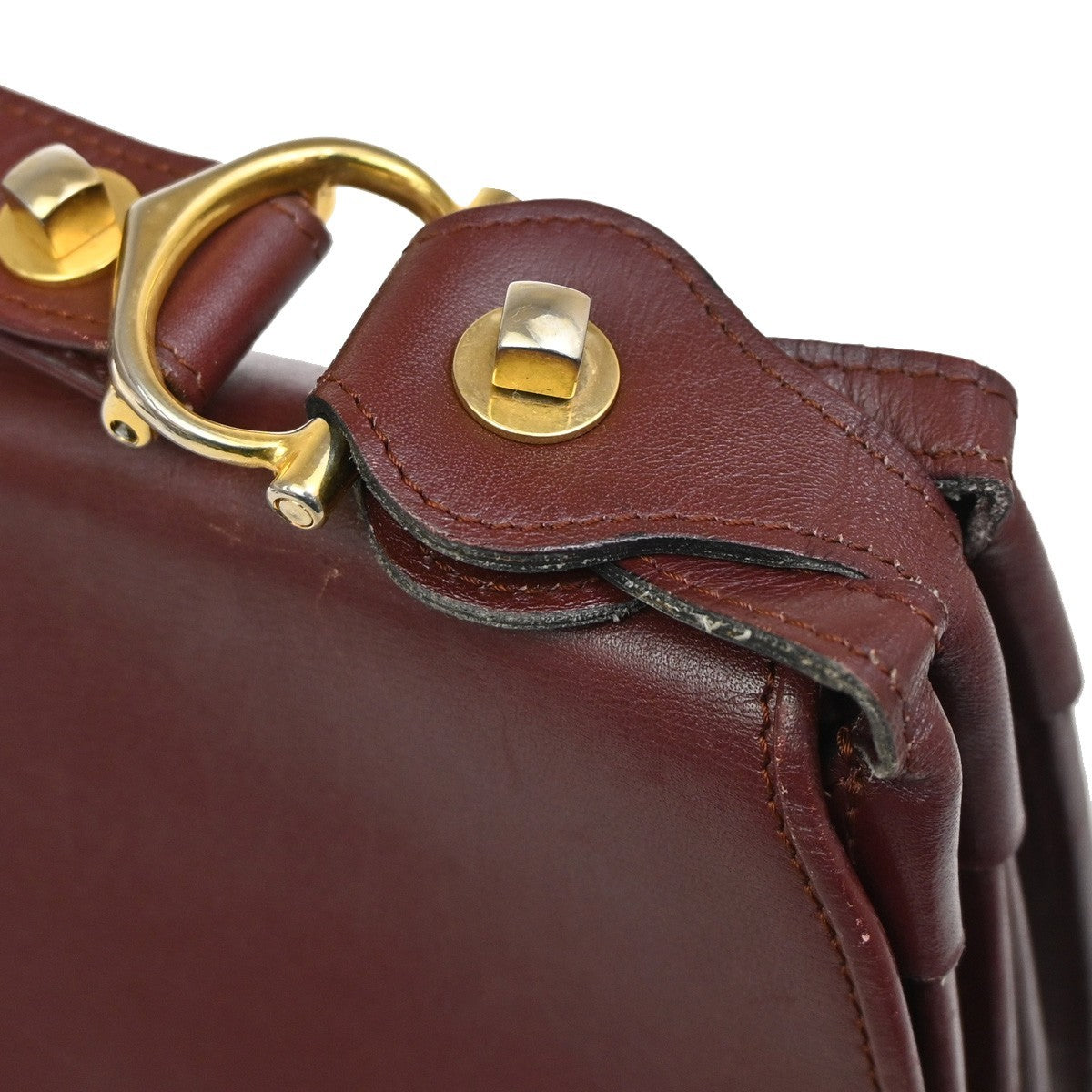 MUST DE CARTIER 2C Logo Shoulder Bag Leather Red GHW ITtaly 02KP168