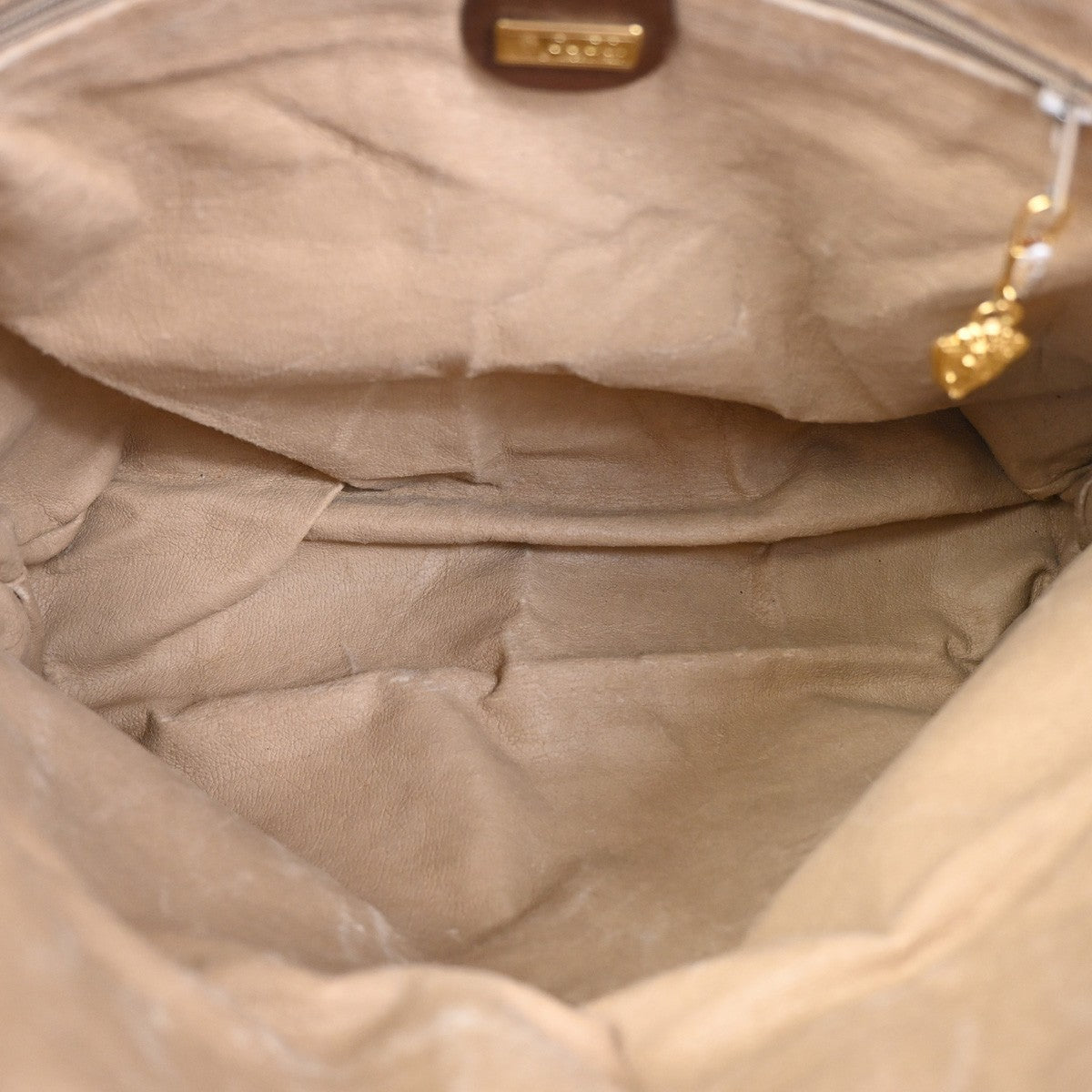 GUCCI Logo Micro GG Pattern Shoulder Tote Bag PVC Leather Brwn GHW Italy 05KC980