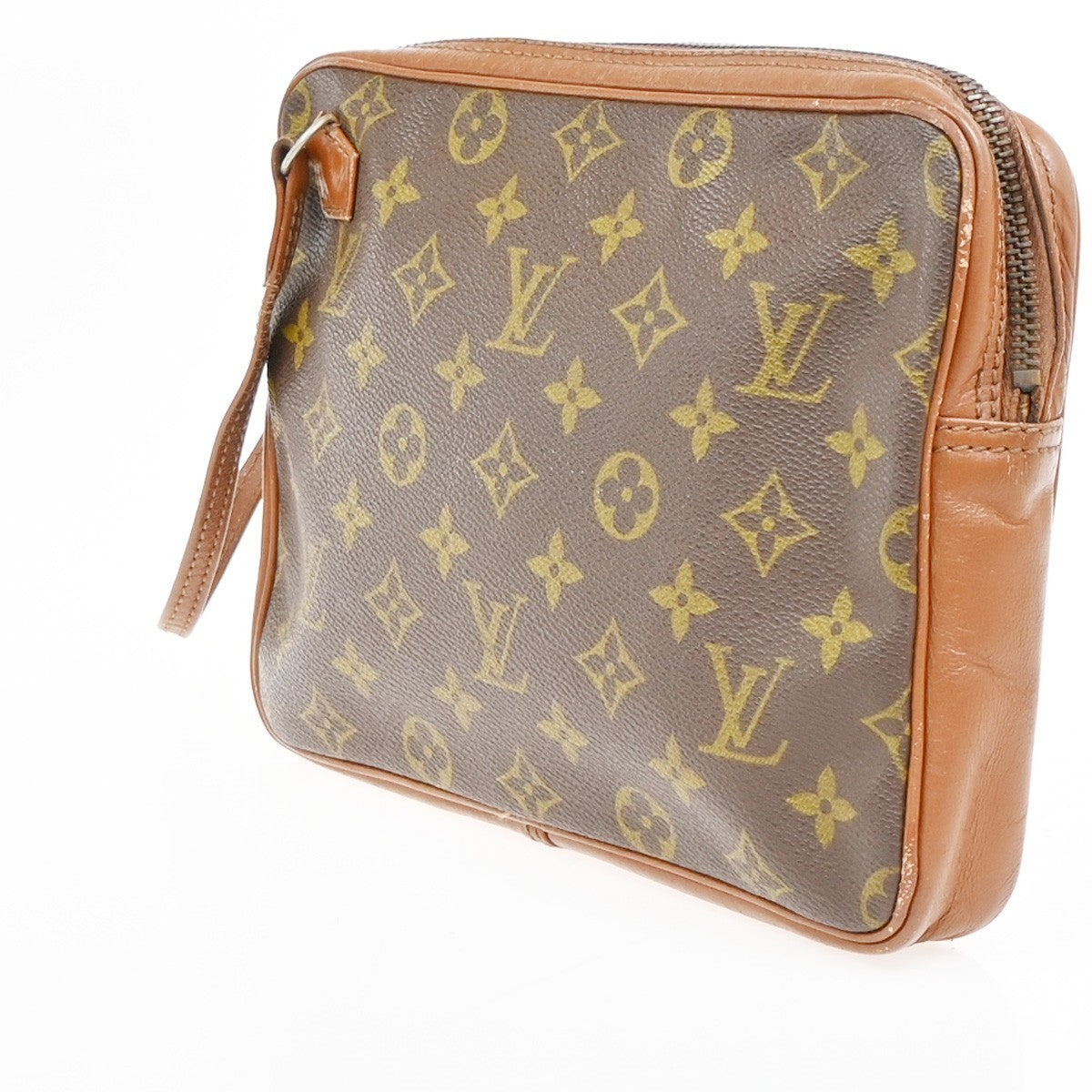LOUIS VUITTON Logo Pochette Sports Clutch Hand Bag Monogram Leather BN 04KC585