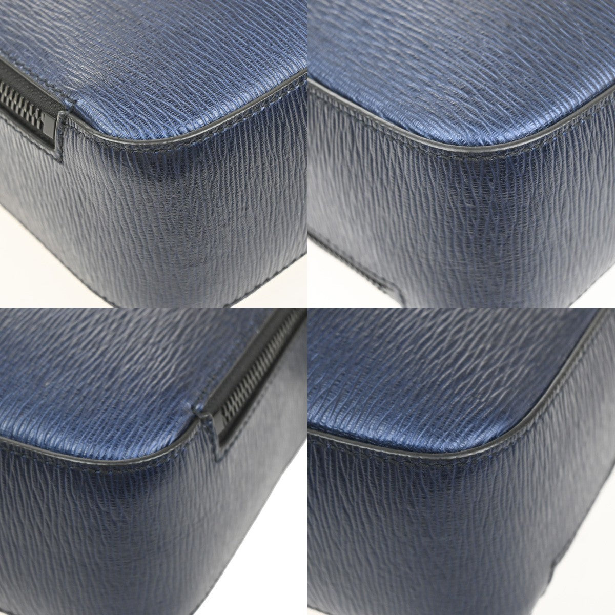 SALVATORE FERRAGAMO Logo Crossbody Shoulder Bag Leather Navy Blue Italy 38YJ125