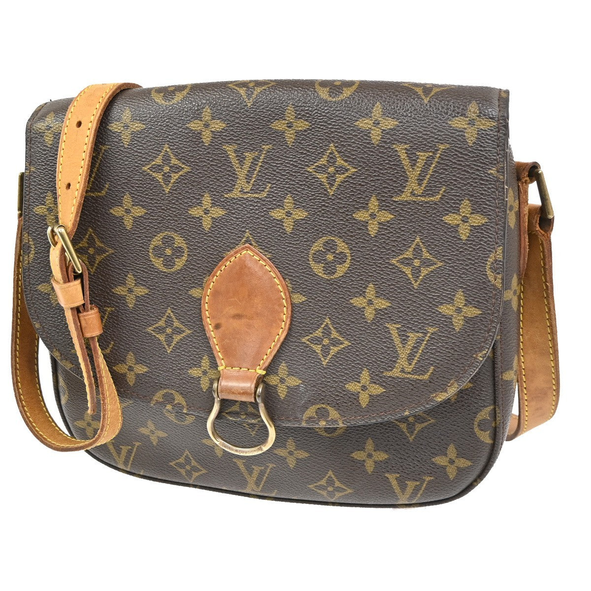 LOUIS VUITTON Saint Cloud GM Shoulder Bag Monogram Leather Brown M51242 34CA715