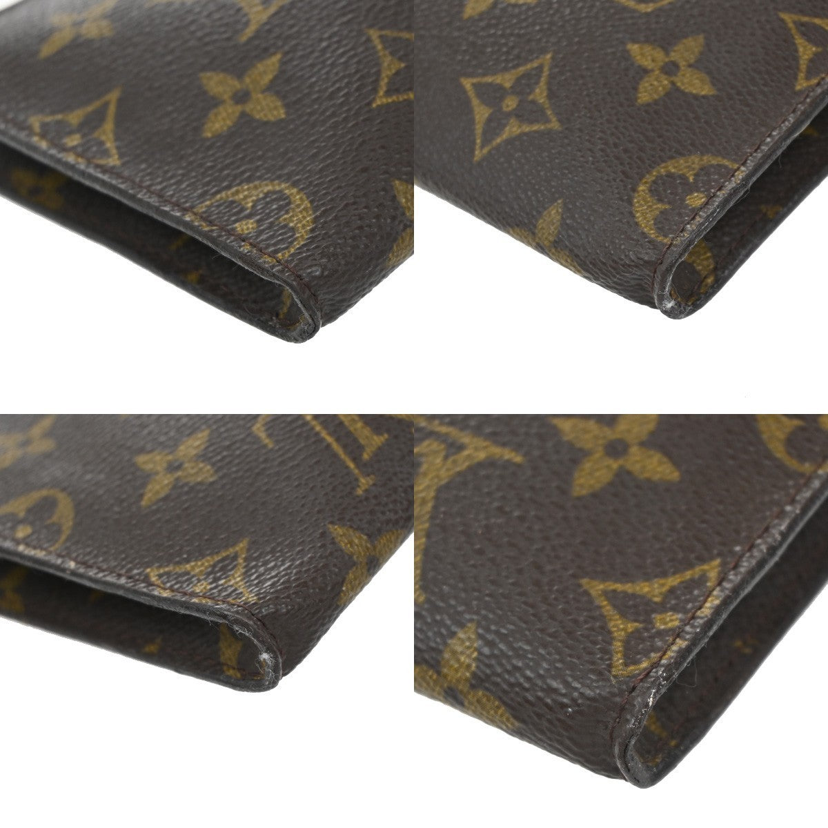 LOUIS VUITTON Logo Bucket PM Pouch Bag Monogram Leather Brown France 60KP177