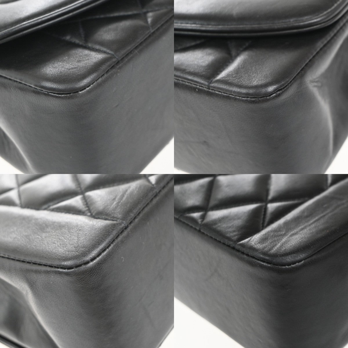 CHANEL Diana Matelasse 25 Chain Shoulder Bag Leather Black GHW Vintage 887RP111