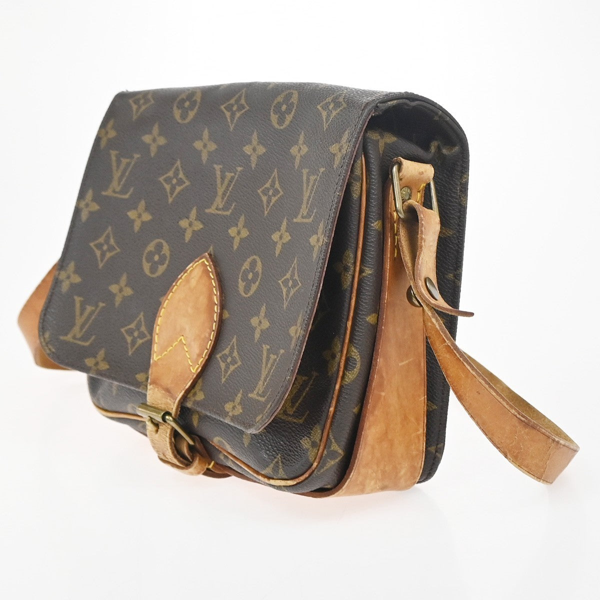 LOUIS VUITTON Cartouchiere MM Shoulder Bag Monogram Leather Brown M51253 64KC765