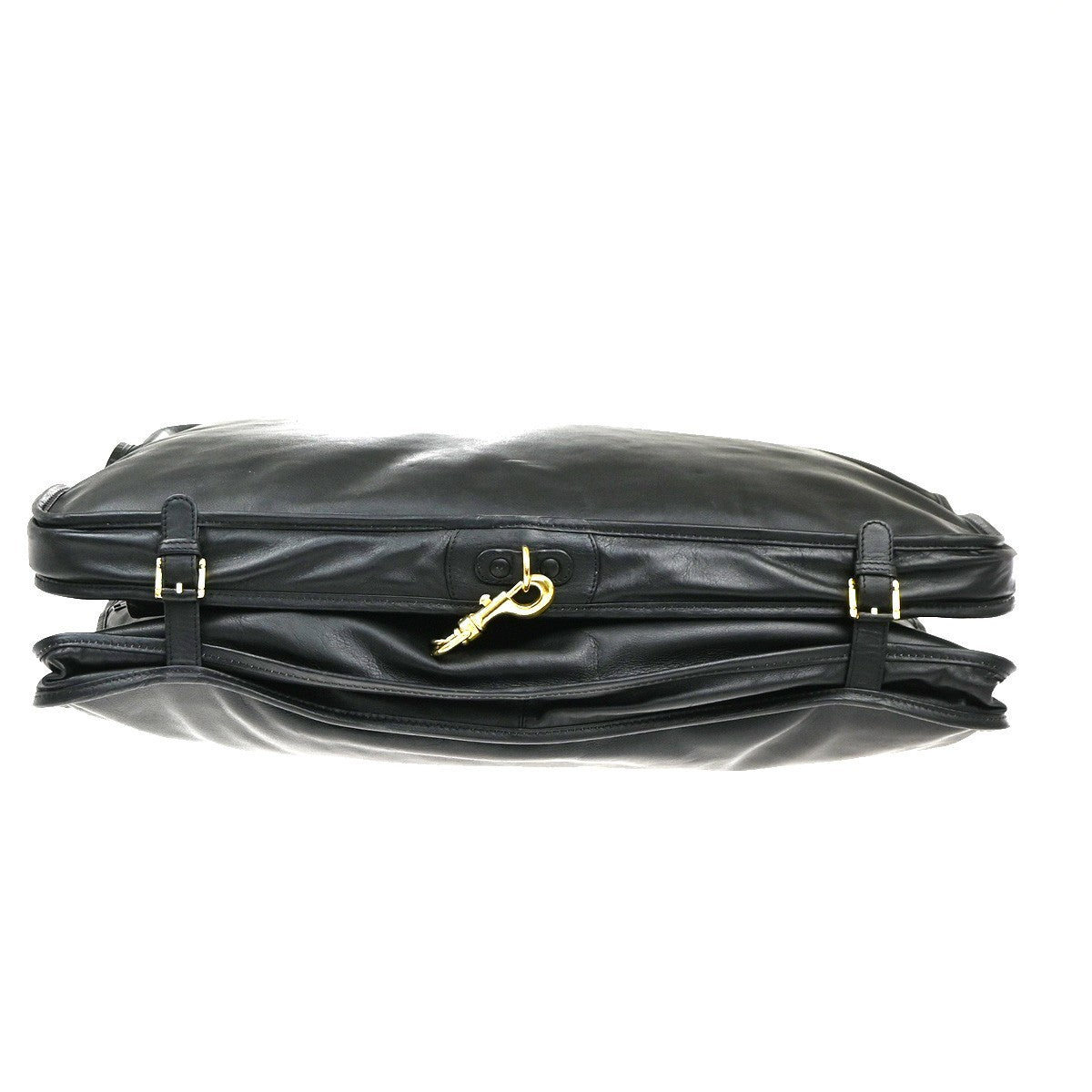 LOEWE Logo Anagram 2way Garment Shoulder Hand Bag Leather BK GHW Spain 68MA416