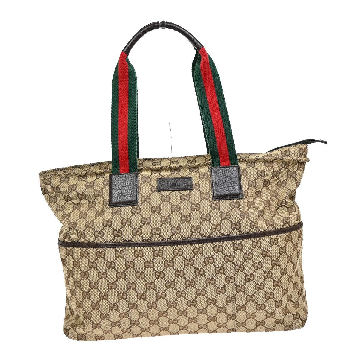 GUCCI Sherry GG Pattern Mothers Shoulder Tote Bag Canvas Leather Brown 85KB282