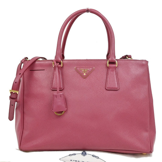 2.Live PRADA Galleria 2Way Shoulder Hand Bag Saffiano Leather Pink Italy 11CA830