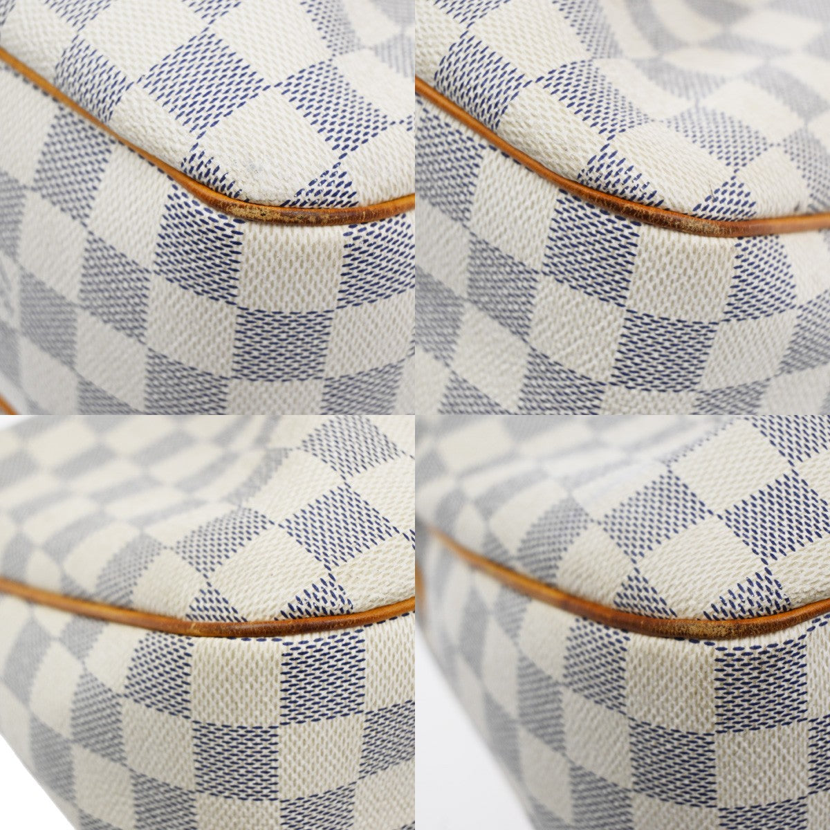 LOUIS VUITTON Siracusa PM Shoulder Bag Damier Azur Leather White N41113 15KB697
