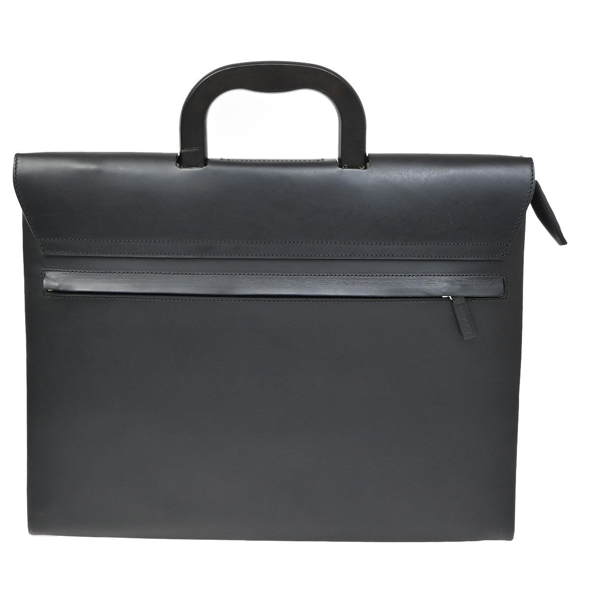BALLY Logo Briefcase Business Hand Bag Leather Black SHW Spain 09ZA039