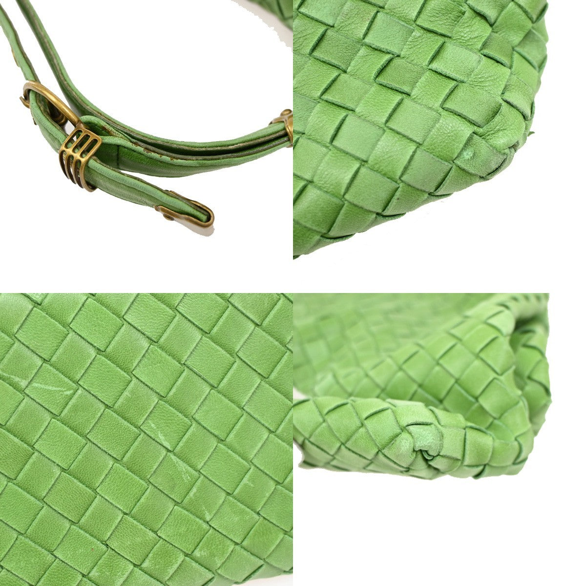 BOTTEGA VENETA Logo Nappa Intrecciato Shoulder Bag Leather Green Italy 11RL624