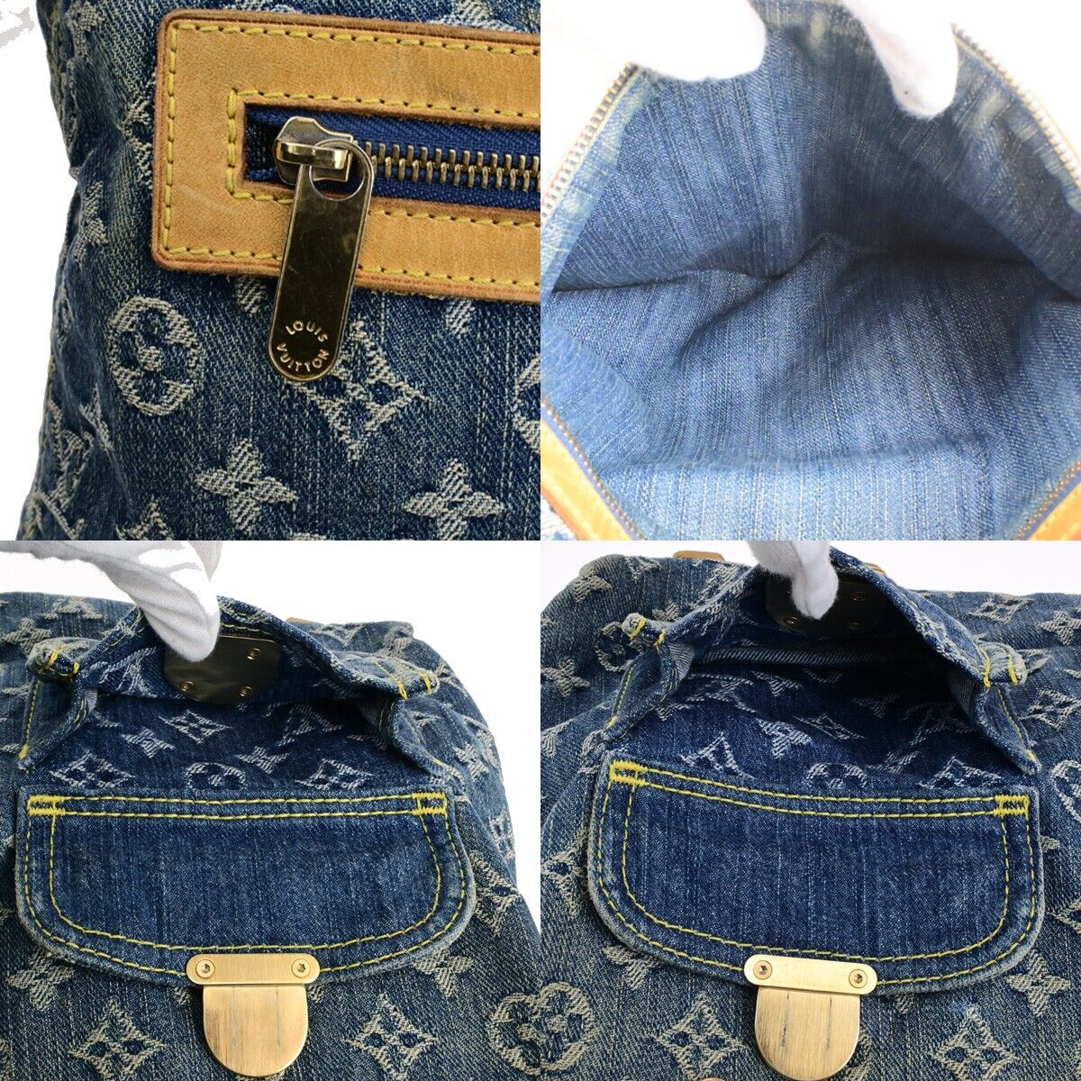 LOUIS VUITTON Buggy GM Shoulder Bag Monogram Denim Leather Blue M95048 25SJ587