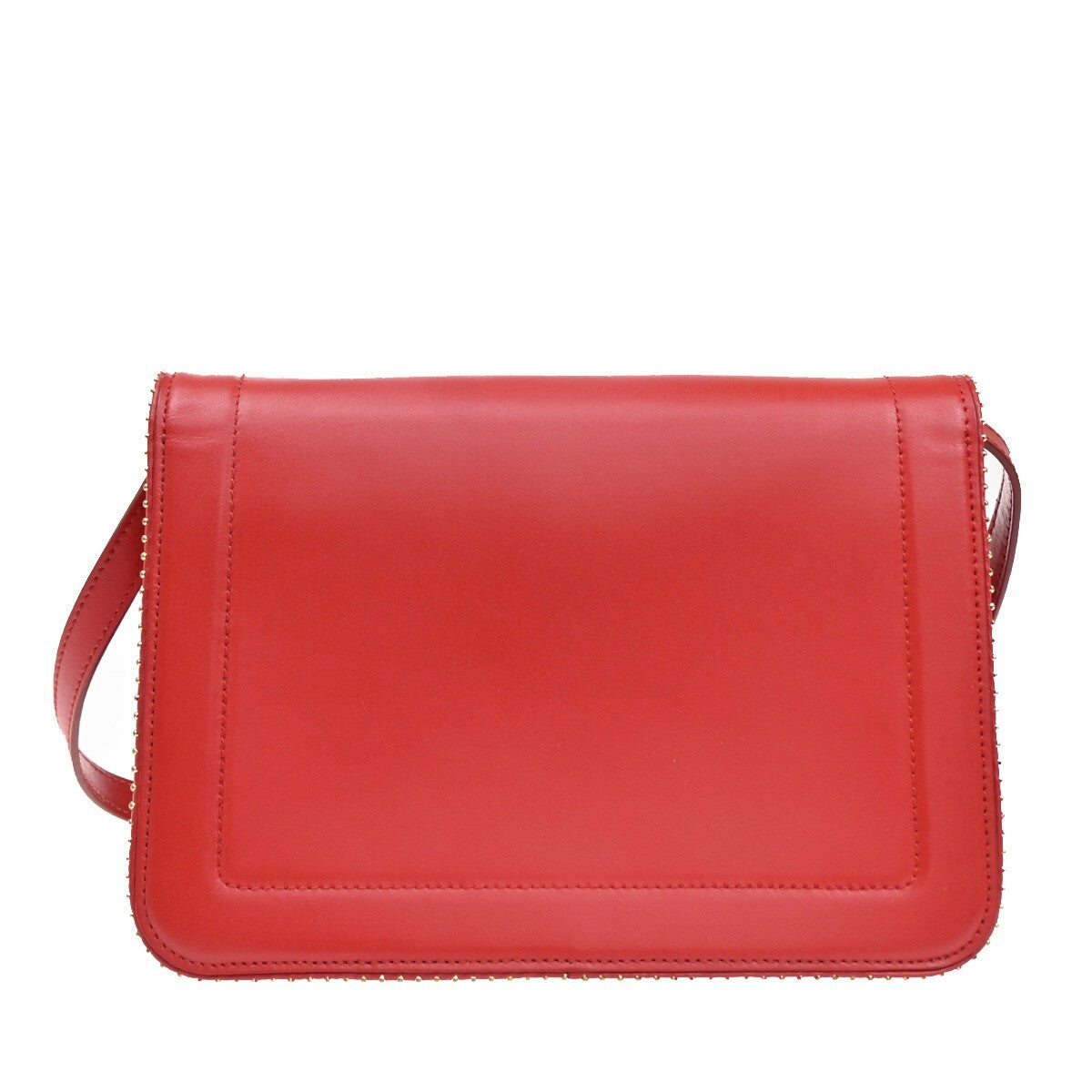 SALVATORE FERRAGAMO Vara Studs 2Way Shoulder Clutch Hand Bag Leather Red 88EE395