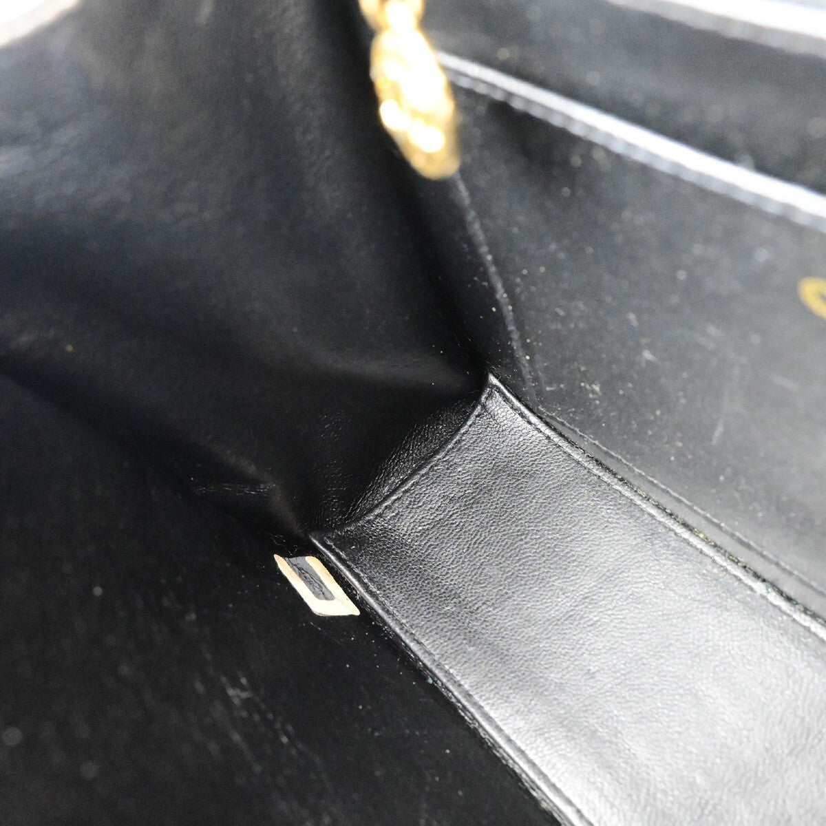 CHANEL CC Logo Velvet Chain Shoulder Bag Suede Leather Black Vintage 683RK554